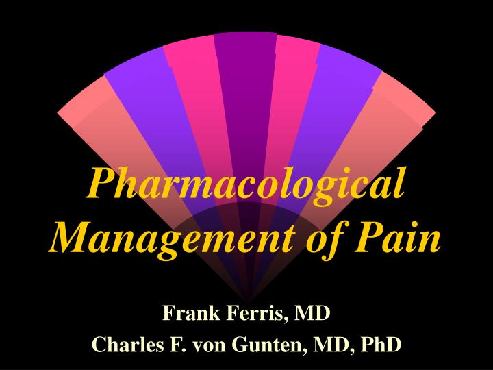 pharmacological management of pain