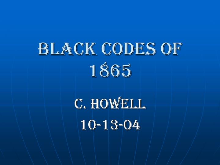 black codes of 1865
