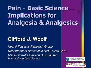 Pain - Basic Science Implications for Analgesia &amp; Analgesics