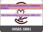 ohsas consulting service in bangalore - slide 1