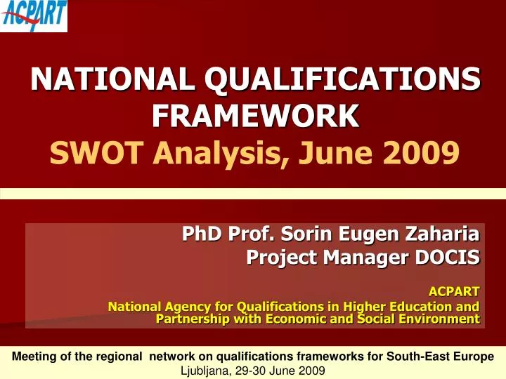 national qualifications framework swot analysis june 2009