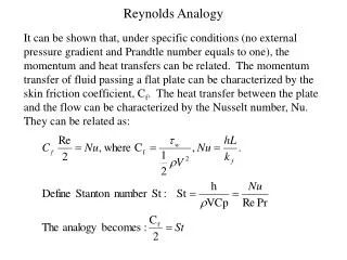 Reynolds Analogy