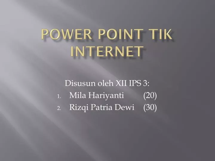 power point tik internet