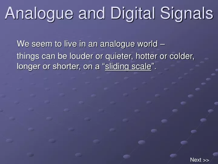 analogue and digital signals