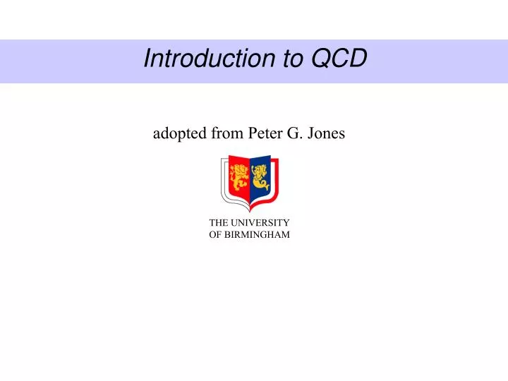 introduction to qcd