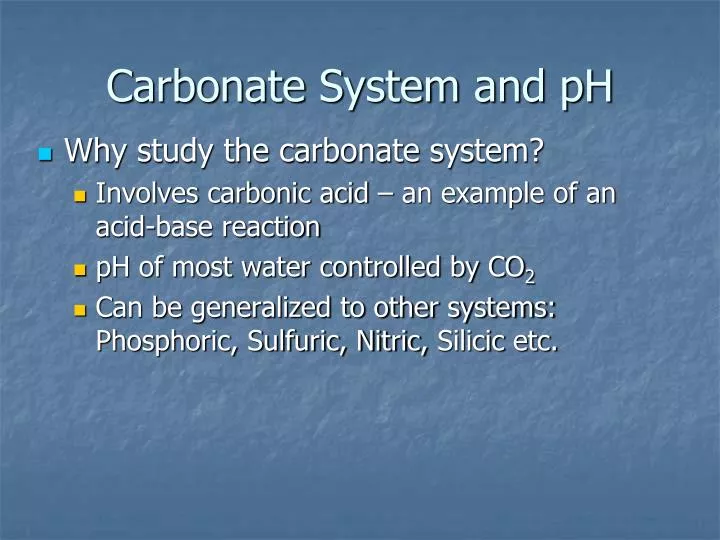 carbonate system and ph