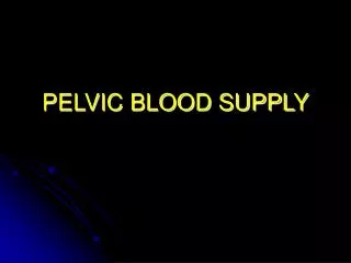 PELVIC BLOOD SUPPLY