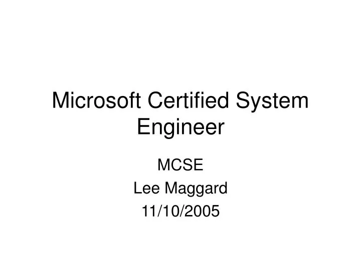 microsoft certified system engineer