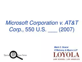 Microsoft Corporation v. AT&amp;T Corp., 550 U.S. ___ (2007)