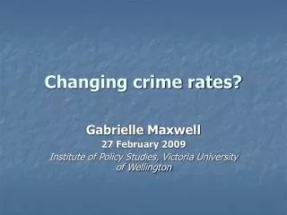 Changing crime rates?
