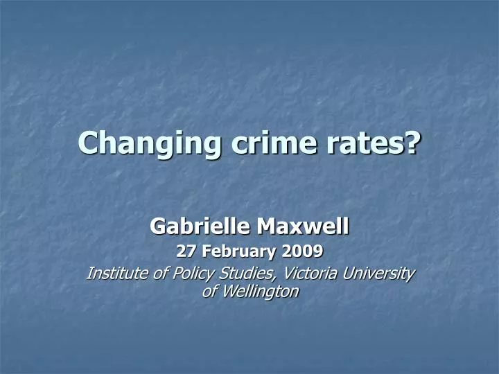changing crime rates