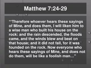 Matthew 7:24-29
