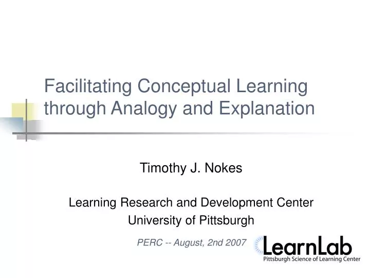 facilitating conceptual learning through analogy and explanation