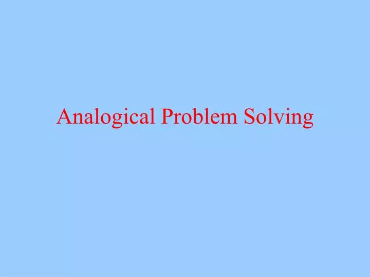 analogical problem solving