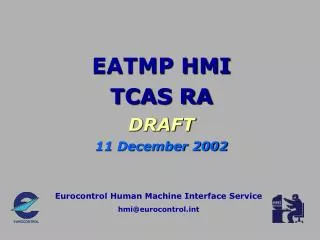 EATMP HMI TCAS RA DRAFT 11 December 2002