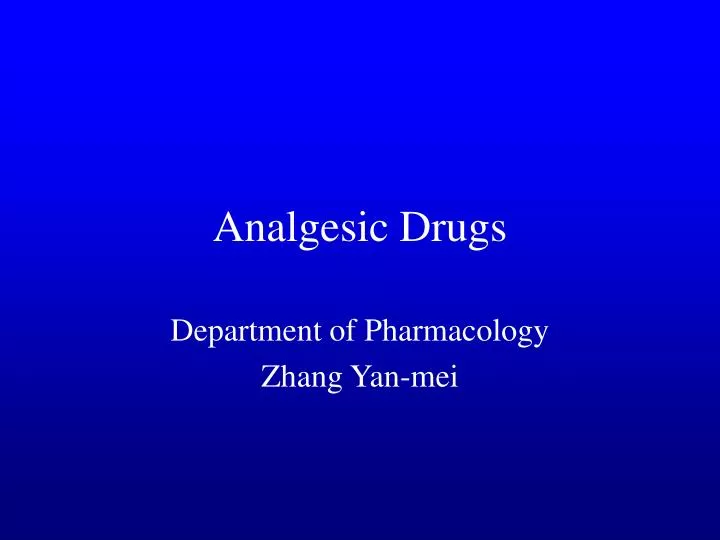 analgesic drugs