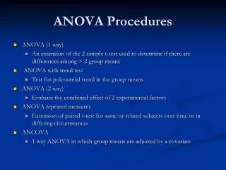 ANOVA Procedures