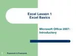 Excel Lesson 1 Excel Basics - slide 1