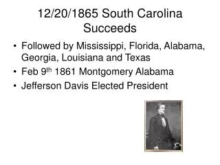 12/20/1865 South Carolina Succeeds
