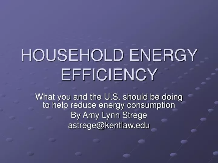 household energy efficiency
