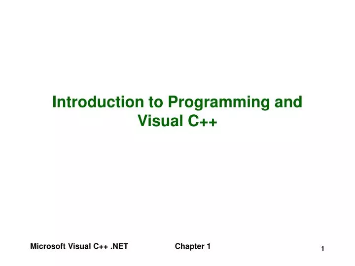 introduction to programming and visual c