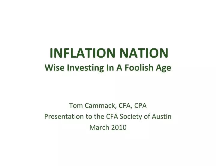 inflation nation wise investing in a foolish age