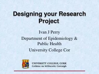 Designing your Research Project