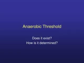Anaerobic Threshold