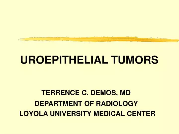 uroepithelial tumors terrence c demos md department of radiology loyola university medical center