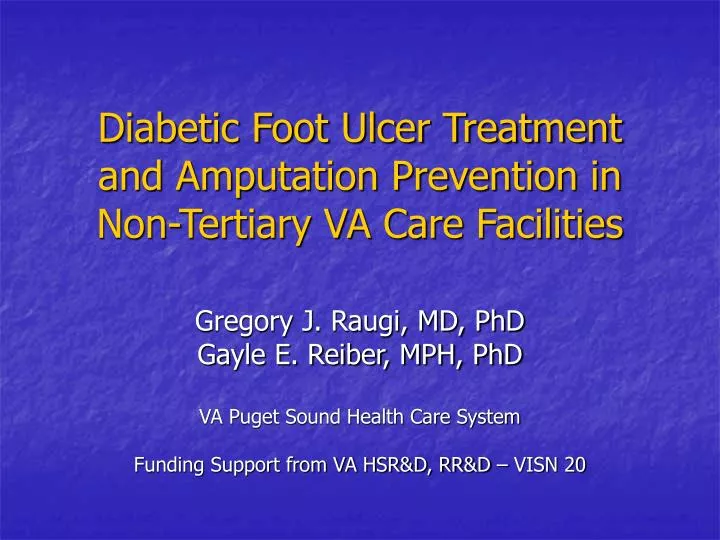 diabetic foot ulcer treatment and amputation prevention in non tertiary va care facilities