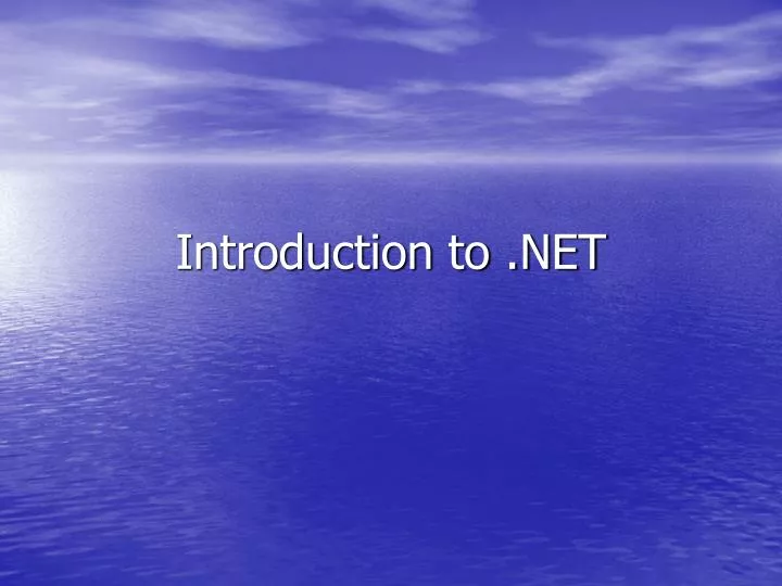 introduction to net