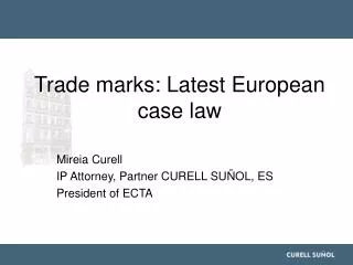 Trade marks: Latest European case law