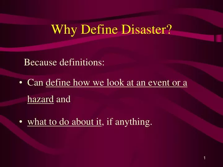 why define disaster