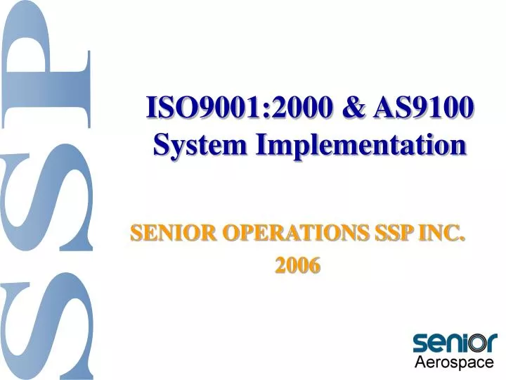 iso9001 2000 as9100 system implementation