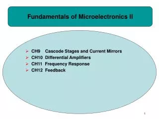 Fundamentals of Microelectronics II