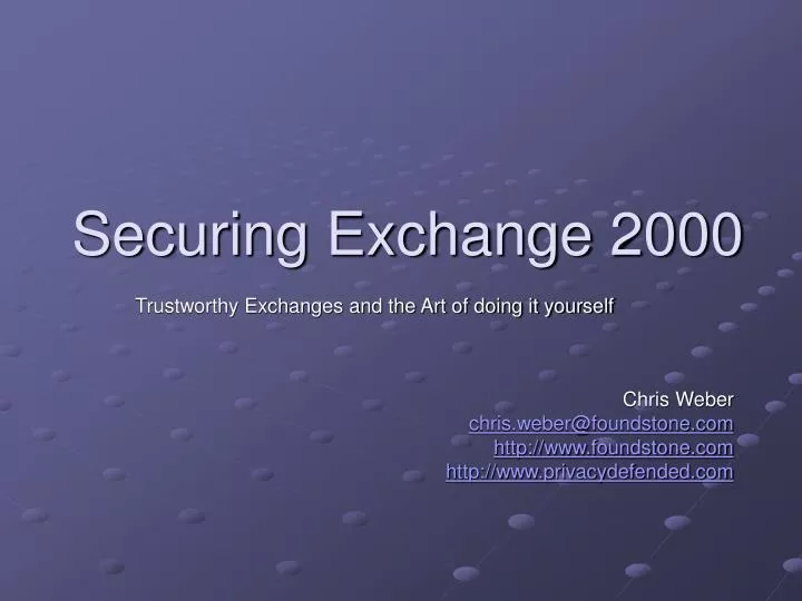 securing exchange 2000