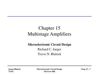 Chapter 15 Multistage Amplifiers