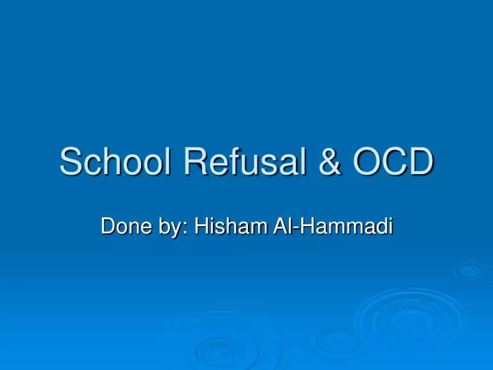 school refusal ocd