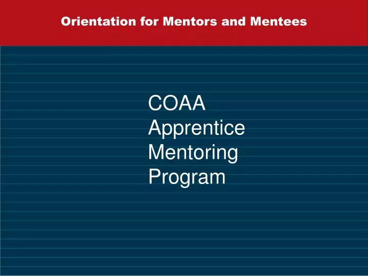 orientation for mentors and mentees