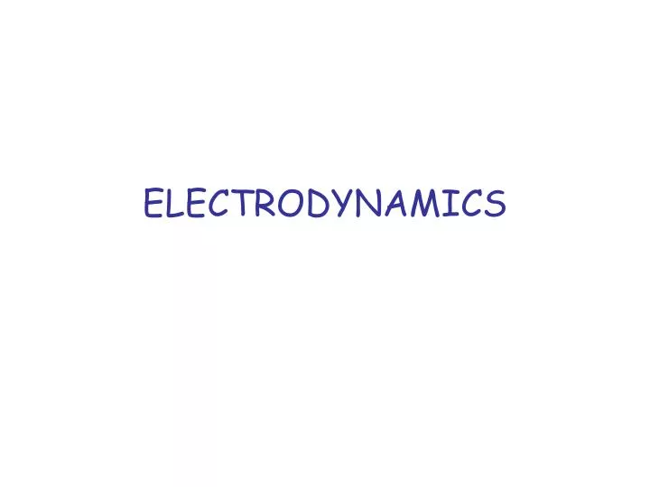 electrodynamics