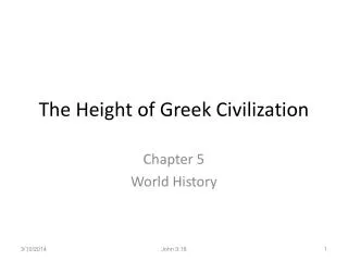 The Height of Greek Civilization