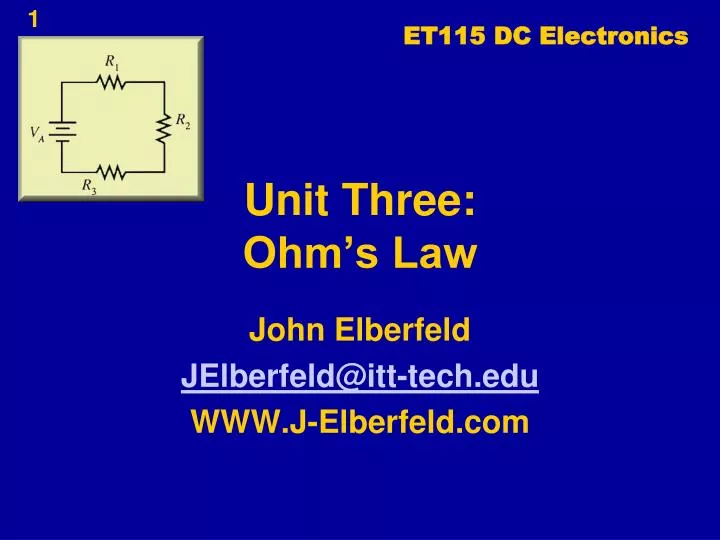 unit three ohm s law