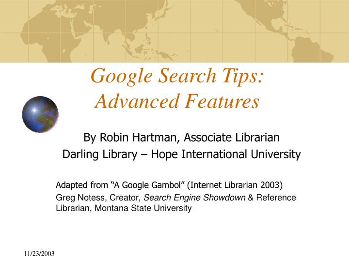 google search tips advanced features