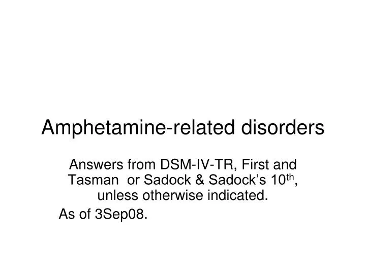 amphetamine related disorders