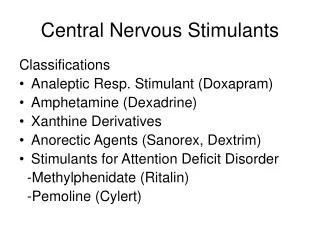 Central Nervous Stimulants