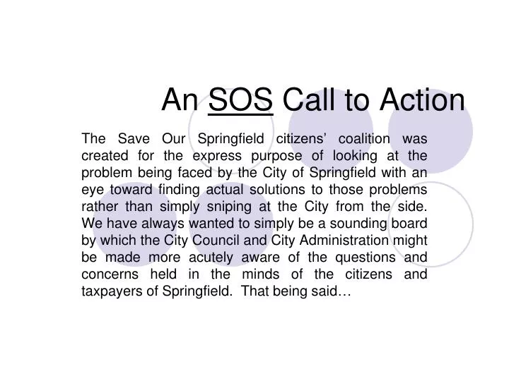 an sos call to action