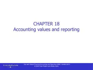 CHAPTER 18 Accounting values and reporting