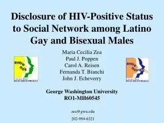 Disclosure of HIV-Positive Status to Social Network among Latino Gay and Bisexual Males
