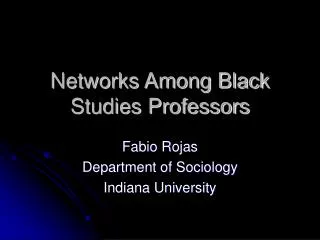 Networks Among Black Studies Professors