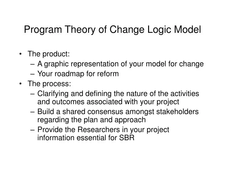 program theory of change logic model